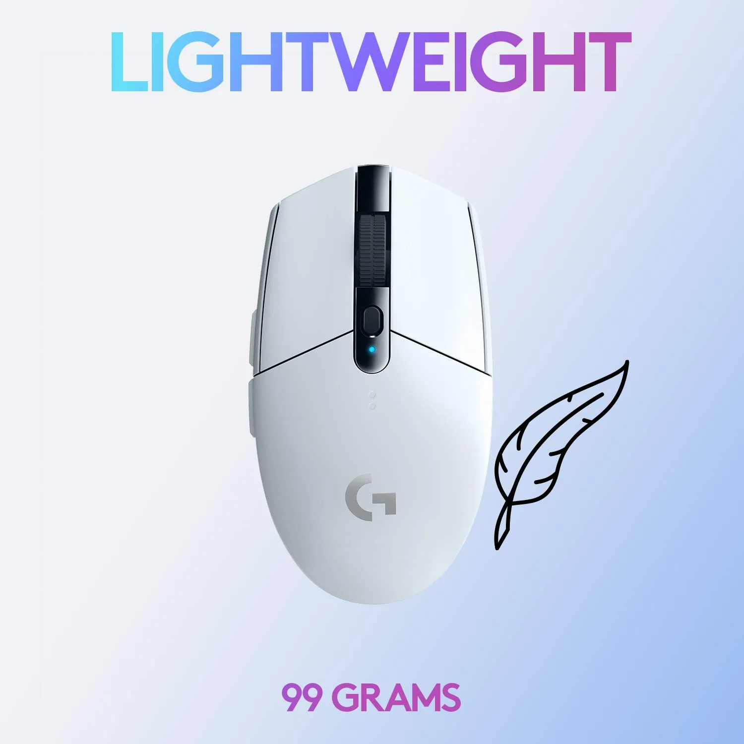 Logitech Wireless Gaming Mouse Light Speed G304 White view 2